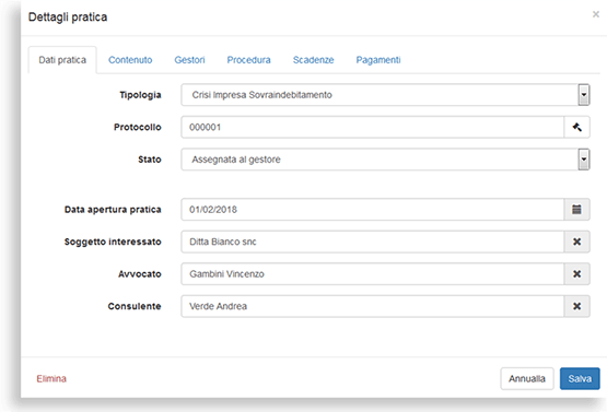 gestione delle pratiche