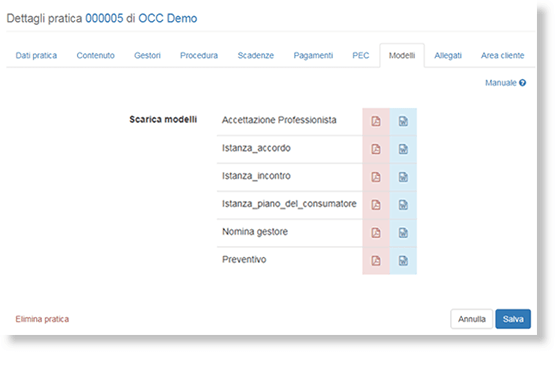 Modello Pratica OCC