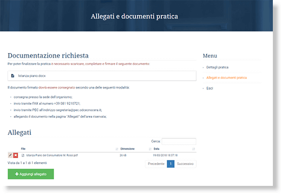 Allegati e documentazione pratica