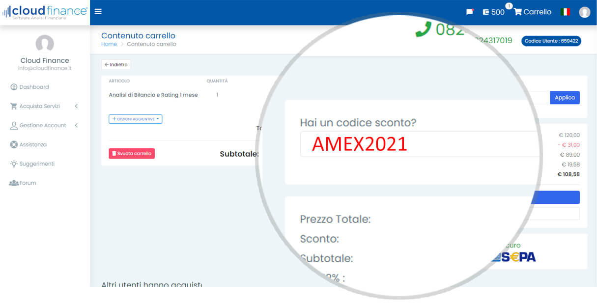 Codice sconto Amex