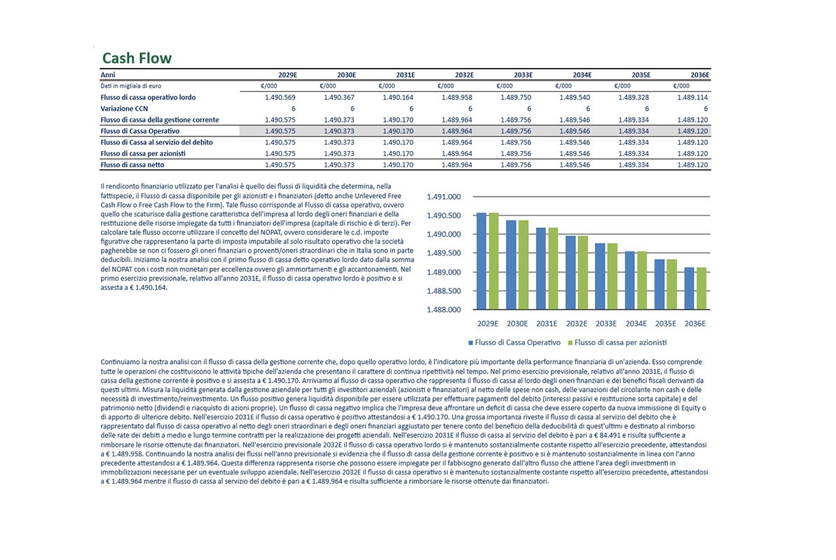Software Piano Project Financing - Analisi Cash Flow