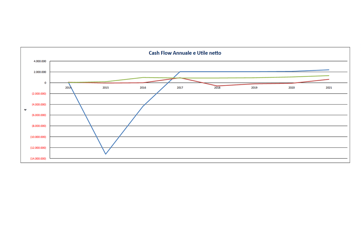 Software Piano Project Financing - Cash flow annuale e utile netto