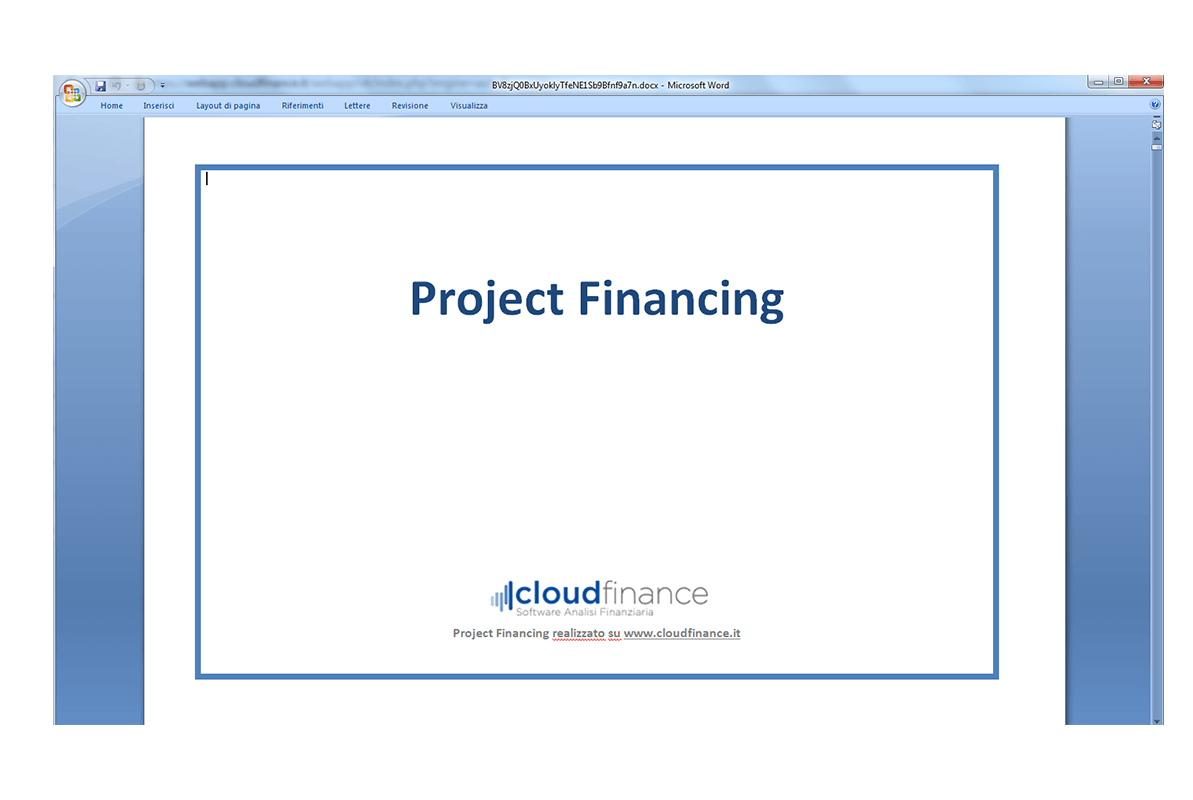 Software Piano Project Financing - Report