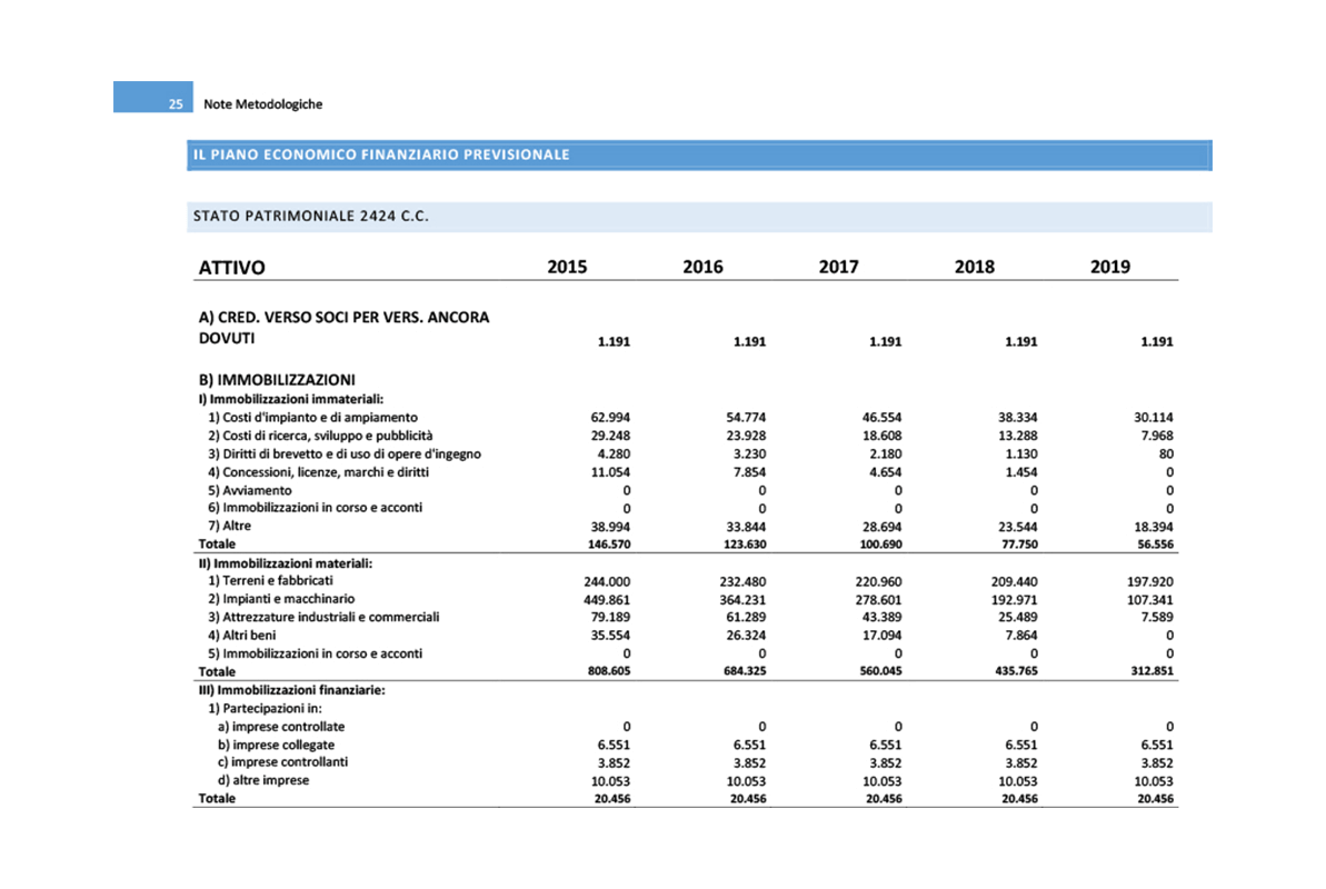 Software Piano Industriale Procedure Concorsuali - Piano economico finanziario previsionale