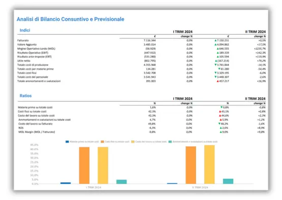 Software Controllo di Gestione - Analisi di bilancio consuntivo e previsionale