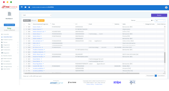 Software di Fatturazione Elettronica FreeInvoice - Clienti e Fornitori