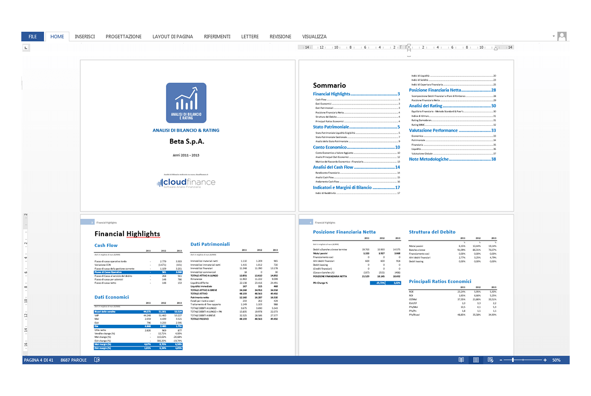 Report Analisi di Bilancio e Rating - report