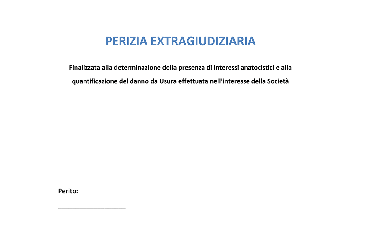 Perizia Econometrica Anatocismo Conti Correnti - Perizia
