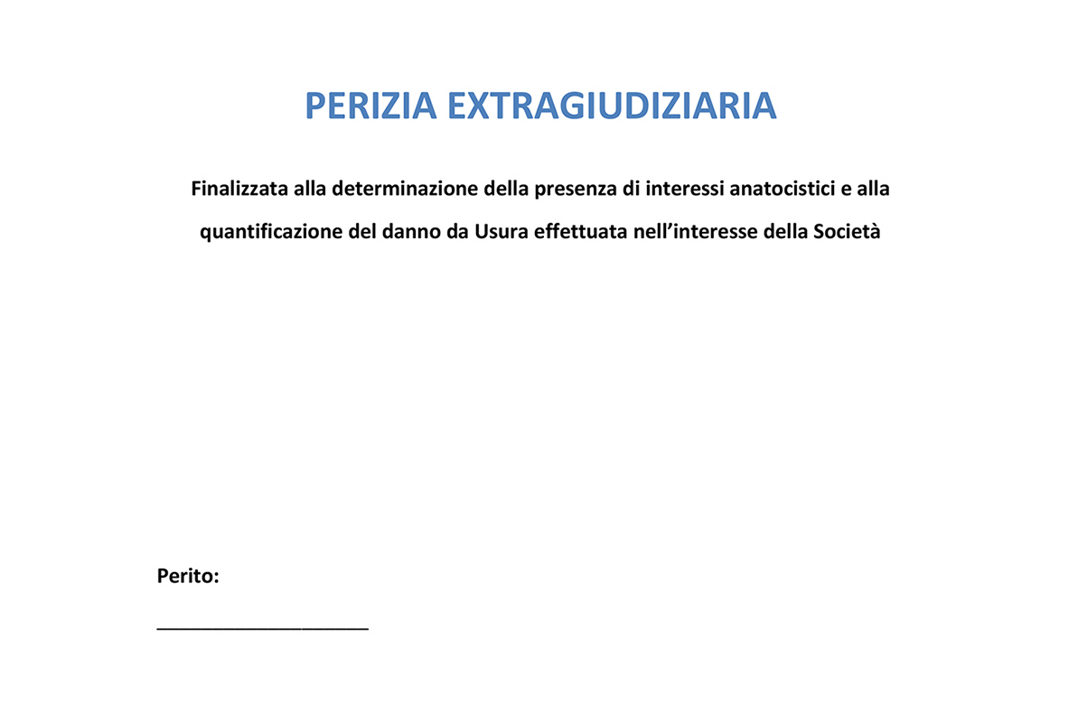 Fac Simile Piano del Consumatore - perizia extragiudiziaria