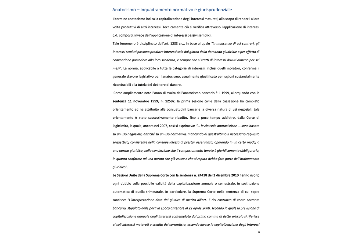 Fac Simile Piano del Consumatore - Anatocismo