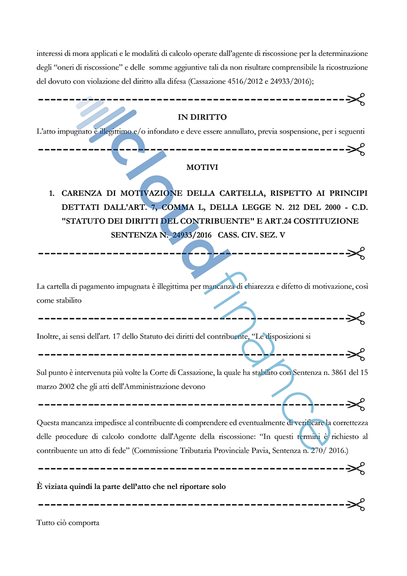 fac simile ricorso cartelle Equitalia - pag 2