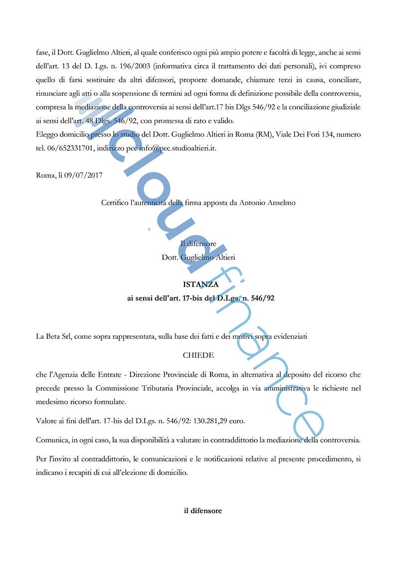 fac simile ricorso cartelle Equitalia - pag 7