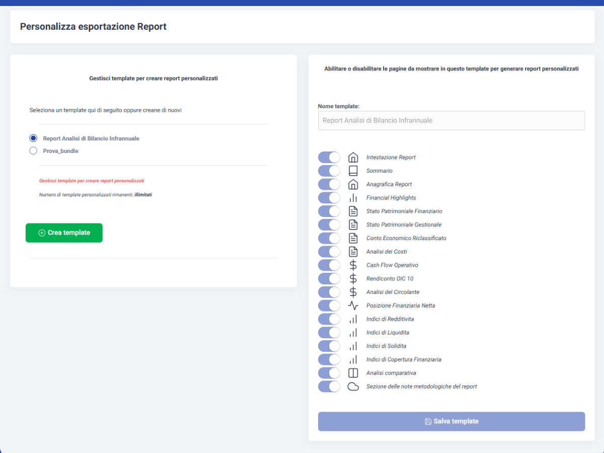ABI_Report_Personalizzabili Analisi Bilancio Infrannuale - Report personalizzabili