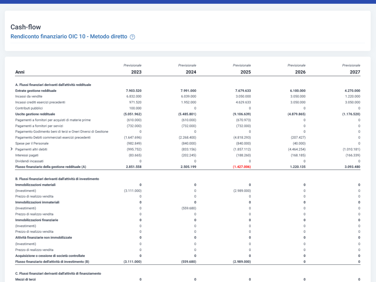 Software Budget di Tesoreria Aziendale - Inserimento Bilancio
