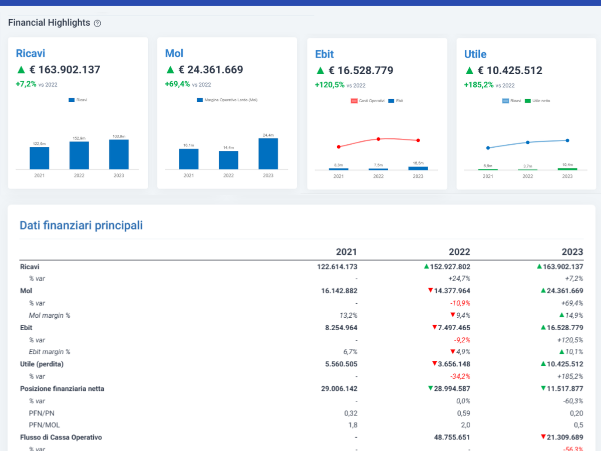 Software Gestione della Crisi e strumenti di allerta - financial highlights