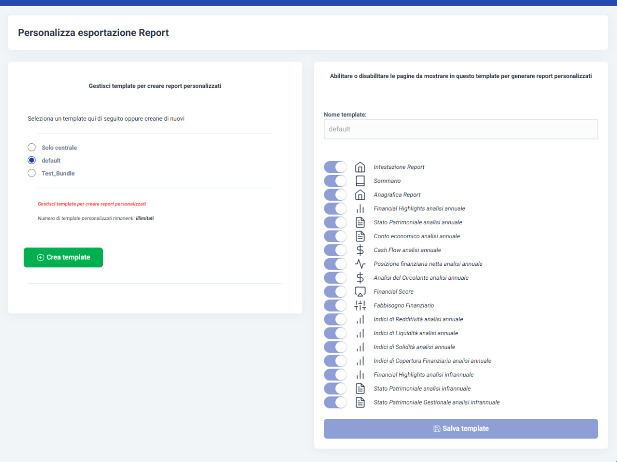 Software Gestione della Crisi e strumenti di allerta - Report Personalizzabili