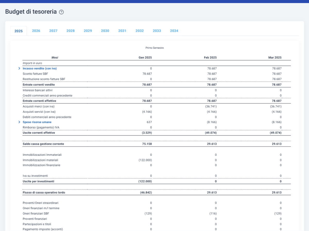 PPF_Budget_di_Tesoreria_Mensile Piano project financing - Budget di tesoreria
